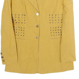 MONTANA Womens Yellow Cotton Button Jacket UK 10 Plain Stylish Classic