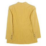 MONTANA Womens Yellow Cotton Button Jacket UK 10 Plain Stylish Classic