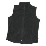 WOOLRICH Womens Black Sleeveless Zip Jacket L Polyester Blend Casual Outerwear