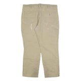 CARHARTT Mens Jeans Beige Relaxed Straight Denim W38 L30 Workwear Durable