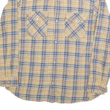 LEVI'S Mens Beige & Blue Checked Cotton Blend Shirt L Casual Long Sleeve Button