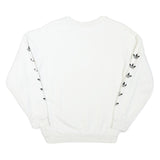 ADIDAS Womens White Sweatshirt Crew Neck UK 4 Cotton Blend Logo Print