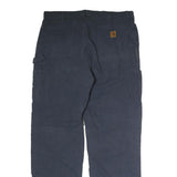CARHARTT Mens Cotton Navy Regular Straight Trousers W40 L36 Workwear Zip Closure