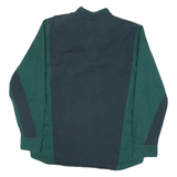 SPINDLE CREEK Mens Green & Blue Colourblock Cotton Blend Shirt L Button Collar