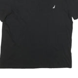 NAUTICA Mens Black V-Neck Cotton Blend T-Shirt 2XL Short Sleeve Classic Fit