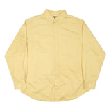 ROUNDTREE AND YORKE Mens Yellow Shirt L Button-Down Cotton Blend Long Sleeve