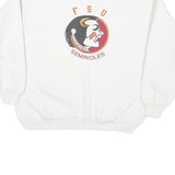 ULTRA SWEATS Mens White FSU Seminoles Crew Neck L Cotton Blend Pullover