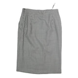 HAMMER Womens Black & White Check Pencil Knee Length Cotton Blend Skirt M Office