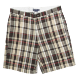CHAPS Mens Beige Plaid Casual Shorts XL W36 Cotton Blend Comfortable Summer