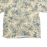 PARADISE COVES Mens Cream & Grey Floral Cotton Shirt XL Hawaiian Casual Summer