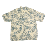 PARADISE COVES Mens Cream & Grey Floral Cotton Shirt XL Hawaiian Casual Summer