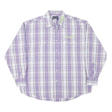 WRANGLER Mens Purple & White Check Shirt XL Button Down Long Sleeve Casual