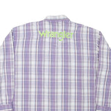 WRANGLER Mens Purple & White Check Shirt XL Button Down Long Sleeve Casual
