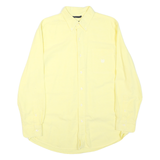 CHAPS Mens Yellow Button-Down Shirt L Cotton Blend Classic Fit Casual