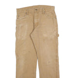 DICKIES Mens Regular Fit Beige Cotton Blend Regular Leg Trousers W32 L32