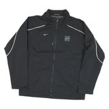 NIKE Mens Black White N Logo Zip Polyester Blend Jacket L Sportswear