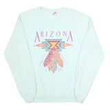 JERZEES Mens White Arizona Graphic Crew Neck L Cotton Blend Sweatshirt Pullover