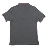 FRED PERRY Womens Grey & Burgundy Short Sleeve Polo Shirt M Cotton Blend Classic
