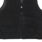 LETS GO Mens Black Jacket XL Polyester Button Plain Classic Vest Style