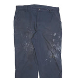 CARHARTT Mens Navy Blue Cotton Blend Relaxed Straight Trousers W40 L36 Workwear
