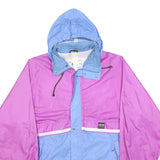 AQUA GUARD Mens Purple & Blue Zip Jacket L Polyester Colourblock Hooded Casual