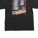 MAJESTIC Mens Black Giants World Series Celebration T-Shirt L Short Sleeve Crew