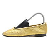 GUCCI Ballet Shoes Gold Leather Womens UK 4