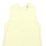 COAST Womens Yellow Sleeveless Top High Neck Plain UK 8 Summer Elegant
