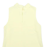 COAST Womens Yellow Sleeveless Top High Neck Plain UK 8 Summer Elegant