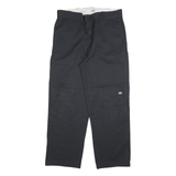 DICKIES Mens Cotton Blend Black Loose Straight Trousers W40 L31 Workwear Casual