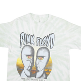 PINK FLOYD Mens White Tie Dye Graphic T-Shirt L Short Sleeve Crew Neck Division