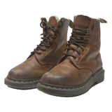 DR MARTENS 1460 Womens Lace-Up Leather Brown UK 4 Classic Boots Durable