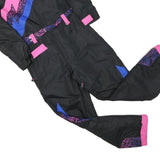 TIPSY SLEEVE Womens Black & Pink Blue Contrast Dungarees XS W36 L28 Retro