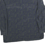 Womens Blue & Green Printed Shirt Long Sleeve Collared Polyester M Rose Pattern