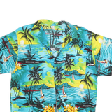 Mens Blue & Yellow Tropical Hawaiian Shirt XL Vacation Pattern Summer Beach Wear