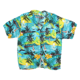 Mens Blue & Yellow Tropical Hawaiian Shirt XL Vacation Pattern Summer Beach Wear