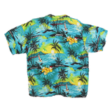 Mens Blue & Yellow Tropical Hawaiian Shirt XL Vacation Pattern Summer Beach Wear