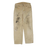 DICKIES Mens Regular Fit Beige Cotton Blend Trousers W34 L30 Workwear Durable