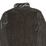 YAMAMAY Womens Brown Velvet Zip Jacket L Polyester Blend Casual Lightweight