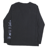 ADIDAS Mens Black Long Sleeve Crew Neck Graphic T-Shirt L Cotton Blend