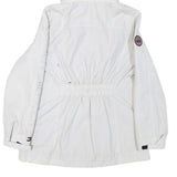 TOMMY HILFIGER Womens White Outdoor Jacket S Polyester Blend Hooded Zip Plain