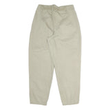 Beige Womens Cotton Regular Fit Straight Leg Trousers W28 L26 Casual Zip Closure