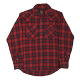 NOBLE Mens Red & Navy Check Shirt M Cotton Blend Long Sleeve Casual Flannel