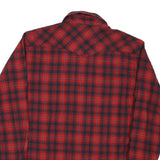 NOBLE Mens Red & Navy Check Shirt M Cotton Blend Long Sleeve Casual Flannel