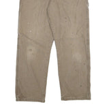 DICKIES Mens Regular Fit Beige Work Trousers W34 L30 Cotton Blend Zip