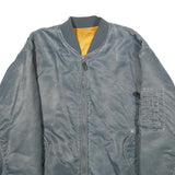 BARESI AIR FORCE Mens Blue & Yellow Reversible Bomber Jacket XL Nylon Plain Zip