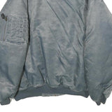 BARESI AIR FORCE Mens Blue & Yellow Reversible Bomber Jacket XL Nylon Plain Zip