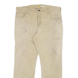 CARHARTT Mens Cotton Blend Beige Relaxed Fit Straight Leg Trousers W36 L30