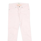DIESEL Womens Cotton Blend Pink Regular Straight Trousers W27 L29 Stylish Zip
