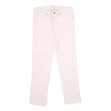 DIESEL Womens Cotton Blend Pink Regular Straight Trousers W27 L29 Stylish Zip